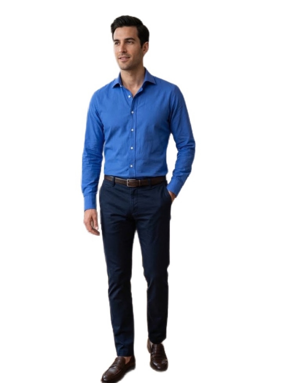 Brooklyn Tailors Men’s Button Down Blue Neck 15” /02 Slim Fit EUC
